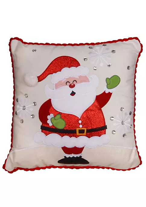 Hot Sale ๐ National Tree 16" Red and Silver ๐ Christmas Santa with Snowflakes Throw Pillow ๐ฅฐ 4 Hot Sale ๐ National Tree 16" Red and Silver ๐ Christmas Santa with Snowflakes Throw Pillow ๐ฅฐ - Image 4