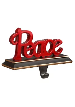 Best Pirce 🎁 National Tree 8.75" Red and Black "Peace" Lettered 🎁 Christmas Stocking Holder 😉