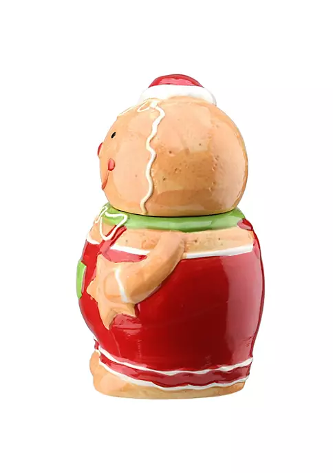 Brand new 👍 National Tree 10" Beige and Red Gingerbread Man Cookie Jar 🎁 Christmas Decor ⌛ 2 Brand new 👍 National Tree 10" Beige and Red Gingerbread Man Cookie Jar 🎁 Christmas Decor ⌛ - Image 2