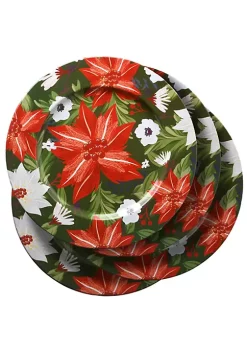 Deals 🎉 National Tree Set of 4 Red and Green Round Holiday Charger Plates 13" Unlit ⭐