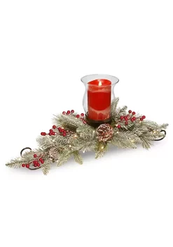 Best Pirce 😉 National Tree 30" Green Snowy Bristle ❄ Christmas Candle Holder and Centerpiece 💯