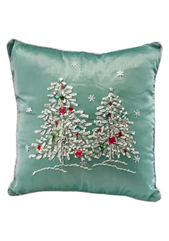 Budget 🎁 National Tree 16" Sky Blue and White Abstract 🔔 Christmas Trees Throw Pillow ✨ -Cheap Waverly® Store Belk 2067