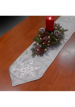 Wholesale 🌟 National Tree 72" Gray and White Snowflake Embroidered 🎄 Christmas Table Runner 🔔 -Cheap Waverly® Store Belk 2074