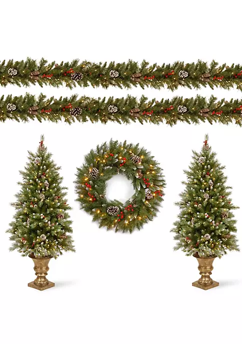 Discount ๐ National Tree 9' Green and Red Pre-Lit Frosted Berry ๐ Christmas Decoration Set ๐ 1 Discount ๐ National Tree 9' Green and Red Pre-Lit Frosted Berry ๐ Christmas Decoration Set ๐