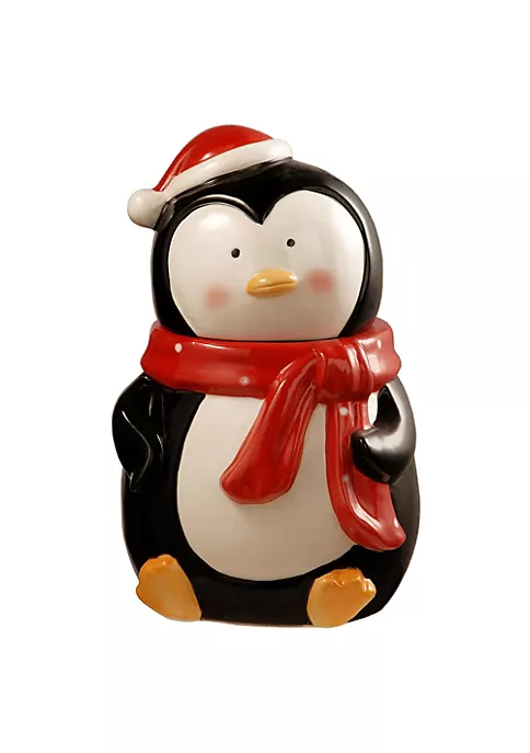Cheap 🔥 National Tree 10" Red and Black Penguin Cookie Jar 🎅 Christmas Decor 🤩 1 Cheap 🔥 National Tree 10" Red and Black Penguin Cookie Jar 🎅 Christmas Decor 🤩