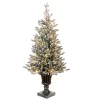 Flash Sale 🎉 National Tree 4' Pre-Lit Slim Iceland Fir Artificial Entrance ❄ Christmas Tree - Clear Lights 🎉