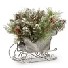 Flash Sale 🥰 National Tree 10" Silver and Green Pine Sleigh Unlit Tabletop 🎁 Christmas Decor 😍
