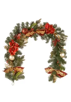 Outlet 👍 National Tree 6' Green Pine and Ball Ornament Artificial 🎄 Christmas Garland - Unlit ✔️