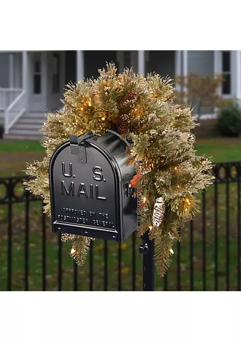 Outlet 💯 National Tree 36" Glittery Bristle Pine Battery Operated Artificial 🔔 Christmas Mailbox Swag - Warm White LED Lights ✨ 2 Outlet 💯 National Tree 36" Glittery Bristle Pine Battery Operated Artificial 🔔 Christmas Mailbox Swag - Warm White LED Lights ✨ - Image 2