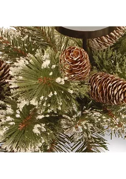 Cheapest 🤩 National Tree 29" Green and Brown Glittered Pine 🎄 Christmas Centerpiece and Candle Holder ❤️ -Cheap Waverly® Store Belk 2168