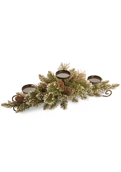 Cheapest 🤩 National Tree 29" Green and Brown Glittered Pine 🎄 Christmas Centerpiece and Candle Holder ❤️ -Cheap Waverly® Store Belk 2169