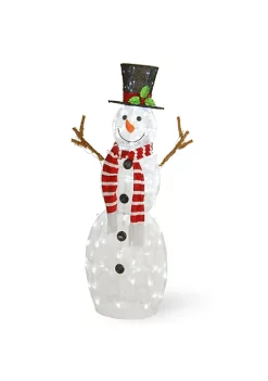 Wholesale 💯 National Tree 48" White Pre-Lit Snowman Outdoor 🎅 Christmas Decoration with LED Cool White Lights ❤️