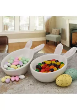 Discount 🥰 National Tree 2-Piece White and Pink Easter Bunny 🍬 Candy Dishes 7.25" (Pack of 2) 🔔 -Cheap Waverly® Store Belk 2194