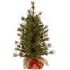 Best deal 🤩 National Tree 3' Slim Bristle Cone Pine Burlap Base Artificial 🔔 Christmas Tree - Unlit 🎉