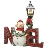 Best Sale ⭐ National Tree 12" Red and White LED Lighted Snowman with Lamppost 🎄 Christmas Tabletop Decor 👍