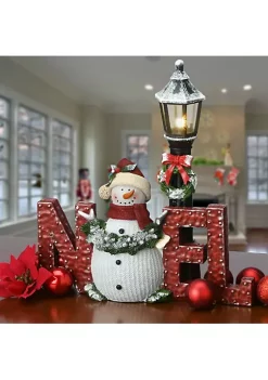 Best Sale ⭐ National Tree 12" Red and White LED Lighted Snowman with Lamppost 🎄 Christmas Tabletop Decor 👍 -Cheap Waverly® Store Belk 2228