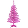 New 😍 National Tree 3' Medium Pink Pine Tinsel Artificial 🎄 Christmas Tree - Unlit 🎁