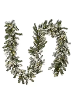 Cheap ⌛ National Tree 9' x 12" Pre-Lit Battery Operated Snowy Sheffield Spruce Artificial ❄ Christmas Garland - Multi-Color LED Lights 🎉 -Cheap Waverly® Store Belk 2240