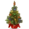 Discount 🧨 National Tree 24" Pre-Lit Full Majestic Fir Artificial 🎄 Christmas Tree – Multicolor LED Lights 🌟