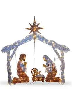 Coupon ✨ National Tree 72" White and Brown LED Lights Nativity Scene 🔔 Christmas Tabletop Decor ✔️ -Cheap Waverly® Store Belk 2258