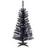 Budget 🎉 National Tree 4' Pre-Lit Medium Black Tinsel Artificial 🎄 Christmas Tree - Clear Lights 😀