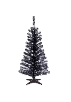 Budget 🎉 National Tree 4' Pre-Lit Medium Black Tinsel Artificial 🎄 Christmas Tree - Clear Lights 😀 -Cheap Waverly® Store Belk 2283