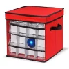 Buy 🛒 National Tree 12" Red and Black Four Tray ❄ Christmas Ornament Storage Box 🔔