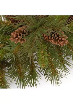 Outlet ✔️ National Tree 36" Green and Brown Traditional Pine Cone 🎁 Christmas Swag - Unlit 🔥 -Cheap Waverly® Store Belk 2289