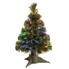 Budget 🧨 National Tree 18" Pre-Lit Ice Artificial Fiber Optic 🎁 Christmas Tree – Multicolor LED Lights 😀