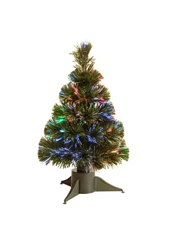 Budget 🧨 National Tree 18" Pre-Lit Ice Artificial Fiber Optic 🎁 Christmas Tree – Multicolor LED Lights 😀 -Cheap Waverly® Store Belk 2297