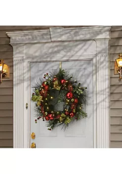 Brand new 🎁 National Tree 30" Pre-Lit LED Ornament Battery Operated Artificial 🎁 Christmas Wreath - White Lights ⌛ -Cheap Waverly® Store Belk 2326