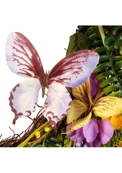 Outlet 🥰 National Tree Spring Mixed Flowers Artificial 🎄 Christmas Wreath - 24-Inch Unlit 🎁 -Cheap Waverly® Store Belk 2350