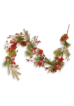 Deals ✔️ National Tree 5' Green and Red Berry Artificial 🔔 Christmas Garland - Unlit 🔥