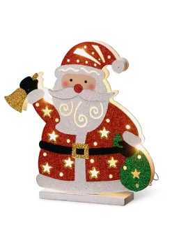 Brand new 🥰 National Tree 11.75" Red and Green Prelit Santa with Bell Outdoor ❄ Christmas Decor ✨ -Cheap Waverly® Store Belk 2371