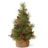 Flash Sale 👏 National Tree 18" Medium Miniature Pine Burlap Base Artificial 🎄 Christmas Tree - Unlit 🔔