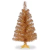 Discount ✔️ National Tree 3' Medium Champagne Gold Tinsel Artificial 🎅 Christmas Tree - Unlit 👏