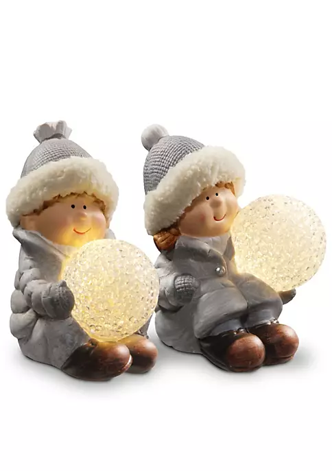 Best Pirce ✨ National Tree Set of 2 Gray and White LED Lighted Kids Tabletop Decor 5.5" 🌟 2 Best Pirce ✨ National Tree Set of 2 Gray and White LED Lighted Kids Tabletop Decor 5.5" 🌟 - Image 2