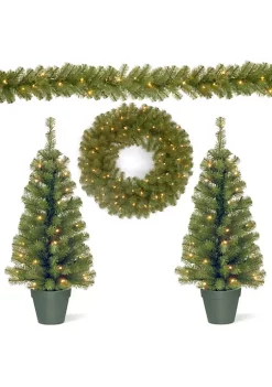 Best deal 🌟 National Tree 4pc Pre-Lit Battery Operated Artificial 🎄 Christmas Set - Warm White LED Lights 9' 👏 -Cheap Waverly® Store Belk 2414
