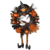 Coupon ⭐ National Tree Witch with Ball Ornaments 🦇 Halloween Wreath Black and Orange 24-Inch 🔔