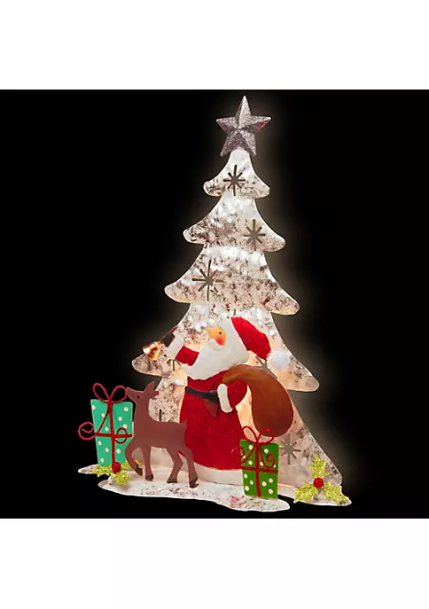 Promo ๐ National Tree 16.5" White and Red LED Lighted Santa with ๐ Christmas Tree Scene Tabletop Decor ๐ 2 Promo ๐ National Tree 16.5" White and Red LED Lighted Santa with ๐ Christmas Tree Scene Tabletop Decor ๐ - Image 2