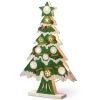 Hot Sale 😍 National Tree 17" Green Pre-Lit Wooden 🔔 Christmas Tree Tabletop Decoration ✨
