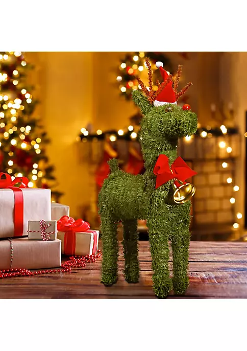 Cheapest ๐งจ National Tree 16" Green and Red Unlit Evergreen Reindeer โ Christmas Tabletop Decor ๐ 2 Cheapest ๐งจ National Tree 16" Green and Red Unlit Evergreen Reindeer โ Christmas Tabletop Decor ๐ - Image 2
