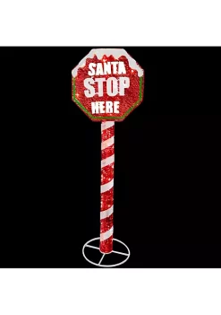 New ✨ National Tree 60" Red and White Stop Sign Decor with White LED Lights ⌛ -Cheap Waverly® Store Belk 2505