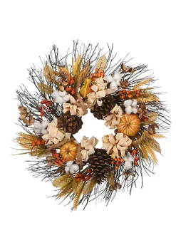 Flash Sale ⭐ National Tree Pinenut Artificial 👪 Thanksgiving Wreath - 22-Inch Unlit 👍
