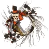 Best Pirce 😍 National Tree Skeleton with Necktie Ribbons 🧛 Halloween Wreath Black and White 24-Inch 🎁