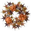 Best Pirce 🥰 National Tree Hydrangea and Maple Leaves Artificial 👪 Thanksgiving Wreath - 24-Inch Unlit 👍