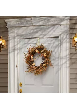 New ✔️ National Tree Orange and Brown Harvest Themed Artificial Autumn Wreath - 24-Inch Unlit ⌛ -Cheap Waverly® Store Belk 2571