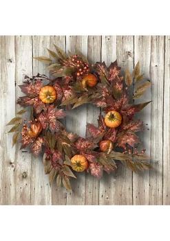 Coupon 🥰 National Tree Ivy Vines and Maple Leaves Artificial 👪 Thanksgiving Wreath - 24-Inch Unlit 👍 -Cheap Waverly® Store Belk 2587