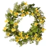 Budget 💯 National Tree Yellow and Green Cosmos Flowers Artificial Wreath - 22-Inch Unlit 👏
