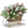 Discount ❤️ National Tree 10" Gold and Green Fir Sleigh Unlit Tabletop 🎅 Christmas Decor 💯